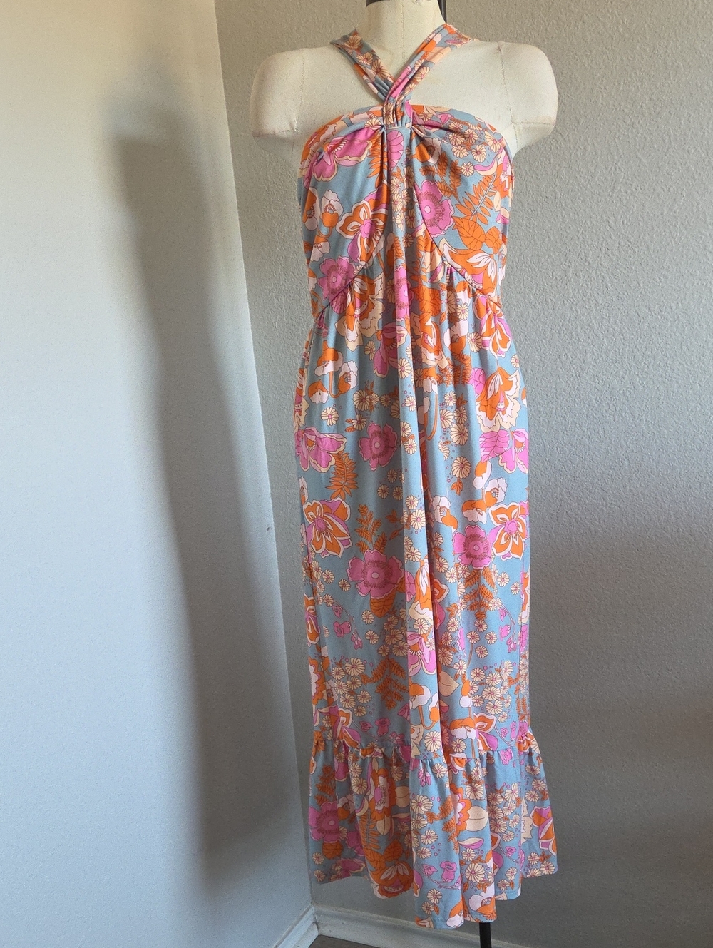 Grace Karin Floral Halter Dress